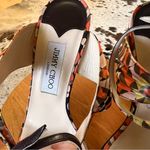 Jimmy Choo Geometric Groovy Print Satin Heels Ankle Wrap Size 39.5 Photo 11