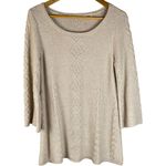 Soft Surroundings Reza Sweater Cashmere Blend in Oatmeal Heather Size XS Photo 1
