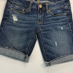American Eagle  Outfitters Blue Jean Shorts Distressed Cuffed Photo 0