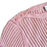 Liz Claiborne Vintage 90s Baby Pink Boat Neck Button Ribbed Sweater Size Large Photo 1