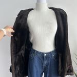 Marvin Richards Jacket Womens XL Brown Suede Leather Faux Fur Lined Hooded Photo 3