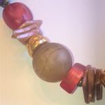 Casual Corner Gold Tone Purple Red Chunky Beaded Boho Retro Necklace Photo 5