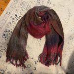 Joy Susan  Purple-Pink Gradian Stripe Acrylic Scarf with Fringe Tassels Photo 3