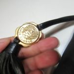 Vince Camuto Black Pebbled Soft Leather Hobo Bag Golden Hardware Tassle Hippie Photo 3