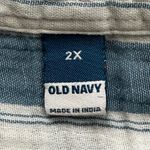 Old Navy  Blue White Striped Relaxed Buttom Down Shirt, Size 2X Photo 8