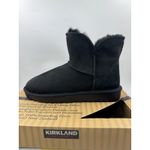 Kirkland Signature Kirkland Women's Shearling Scalloped Edge Suede Boot Booties Black NEW Size 7 Photo 9