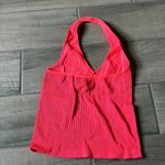 Aura  neon coral ribbed halter tank Photo 1