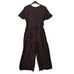 Vintage Ms Choice Womens 10 Romper Jumpsuit 90s Floral Black Red Short Sleeve US Photo 3