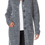 Woman Within  Black and White Knit Cardigan Photo 0