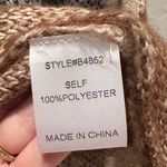 JODIFL  Black Brown Tan Geometric Oversized Cardigan Sweater Sz Small Photo 5