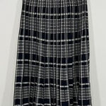 Tory Burch  Womens Plaid Pleated Skirt Small NWT $398 Black Midi Academic A Line Photo 0