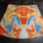 New! Sunny Multicolor Swim Cover Rouched Skirt Orange Size M Photo 0