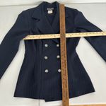 Vintage Brioche California Double Breasted Pinstripe Blazer Blue Women7/8 Office Black Size undefined Photo 6