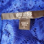 Guess NWT  Elegant Royal Blue Lace  Women's Top Long Sleeves Size :L Photo 1