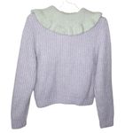 ZARA Pastel Lilac and Green Combination Bib Collar jewel buttons Knit Cardigan M Photo 2
