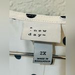 A New Day  Black and White Puff Sleeve Mini Wrap Dress 2X Photo 10