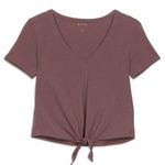 Lululemon Knot Gonna Fly SS V-neck PIMA COTTON active top Tee ANTIQUE Brown 6 S Photo 5