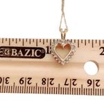 10K 10KT Diamond Heart Yellow Gold Necklace Photo 4