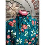 Handmade shirt dress kitten bow floral teal green white peach bespoke Photo 2