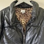Milly  Black Faux Leather Puffer Jacket Photo 7