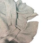 Silvia Novelli Italy cashmere wool tight knit ribbed asymmetrical hem sweater Gray Size M Photo 14