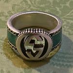 Gucci Interlocking G Turquoise Enamel Ring 14mm AG925 Photo 1