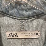 ZARA Zip Up Denim Jumpsuit Short Sleeve Light Wash Women’s Size Medium Photo 6