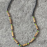 Multicolor Beaded Africa Necklace with Pendant Black Photo 0