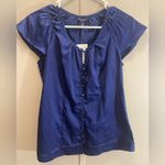 Banana Republic NWT xs Elegant Blue Women's button down cinch shoulder Top Photo 0
