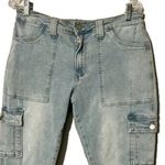 KanCan Womens High Rise Jeans Size 9 Blue Light Wash Relaxed Loose Fit Raw Hem Photo 2