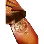 Klassic Leather Designs Red Leather Womens Sandals Sanvitalia Toe Post With leaf Size 10 Photo 3