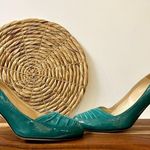 Butter Parker Patent Leather with Suede Heels in Peacock Teal Size 9 Green Photo 3