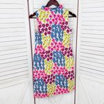 Talbots ‎ Petite Floral Eyelet Ruffle Trim Neck Sleeveless Dress White Multi 2P Photo 10