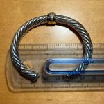 David Yurman Cable Station Bracelet Sterling 18K Yellow Gold & Pavé Diamonds Photo 14