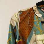 ZARA Patchwork Chain Equestrian Lightweight Mini Dress Long Sleeve Women size XS Photo 2