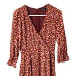 Madewell  Long Sleeve Crossover Midi Dress Clipdot Spring Prairie Size medium Photo 3