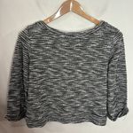 Derek Heart boat neck Black/White Knit Crop marl Sweatshirt Size M Photo 1