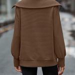 Ribbed quarter zip athletic sweatshirt hoodie scuba pullover Size M Photo 1