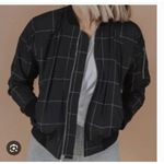 ALBION FIT Albion Windowpane Print Bomber Jacket Black Lightweight Full Zip Front Size Med Photo 10