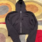 Brandy Melville John Galt Crystal Hoodie Sweatshirt Black Cropped One Size Photo 0