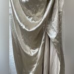 Birdy Grey Lydia Dress Shiny Satin Champagne, mermaid skirt, cowl neck; size 3X Photo 1