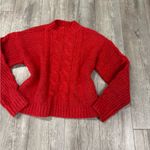 Treasure & Bond  Vibrant Red Cable Knit Sweater Photo 4