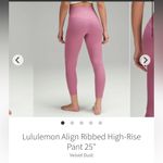 Lululemon  Align Ribbed Tank & Leggings Set 25" Velvet Dust NWOT Photo 9