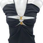 ZARA  Black Sleeveless Cutout Cami Camisole Midi Bodycon Sheath Tank Dress Size S Photo 2