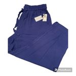 1. State Women's  Navy Elastic Waist Drawstring Linen‎ Pants A6 Photo 3