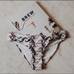 Quiksilver Roxy Women’s Paisley Medium Coverage Bikini Bottoms Ruched Sides Sz M Photo 1