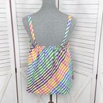 J.Crew Ruffled Rainbow Gingham Check Button Front Tank Top Size 10 Photo 5