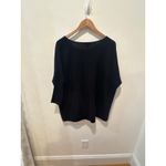 Garnet Hill  Black 100% Cashmere V Neck Dolman Sweater Top Size M Photo 5