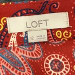 Loft Ann Taylor Red Floral Paisley Mini Wrap Skirt Ruffle Size 12 Large L Photo 6