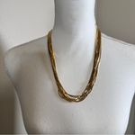 Vintage Gold Tone Multi Chain Herringbone Necklace Womens Jewelry Classic Photo 6
